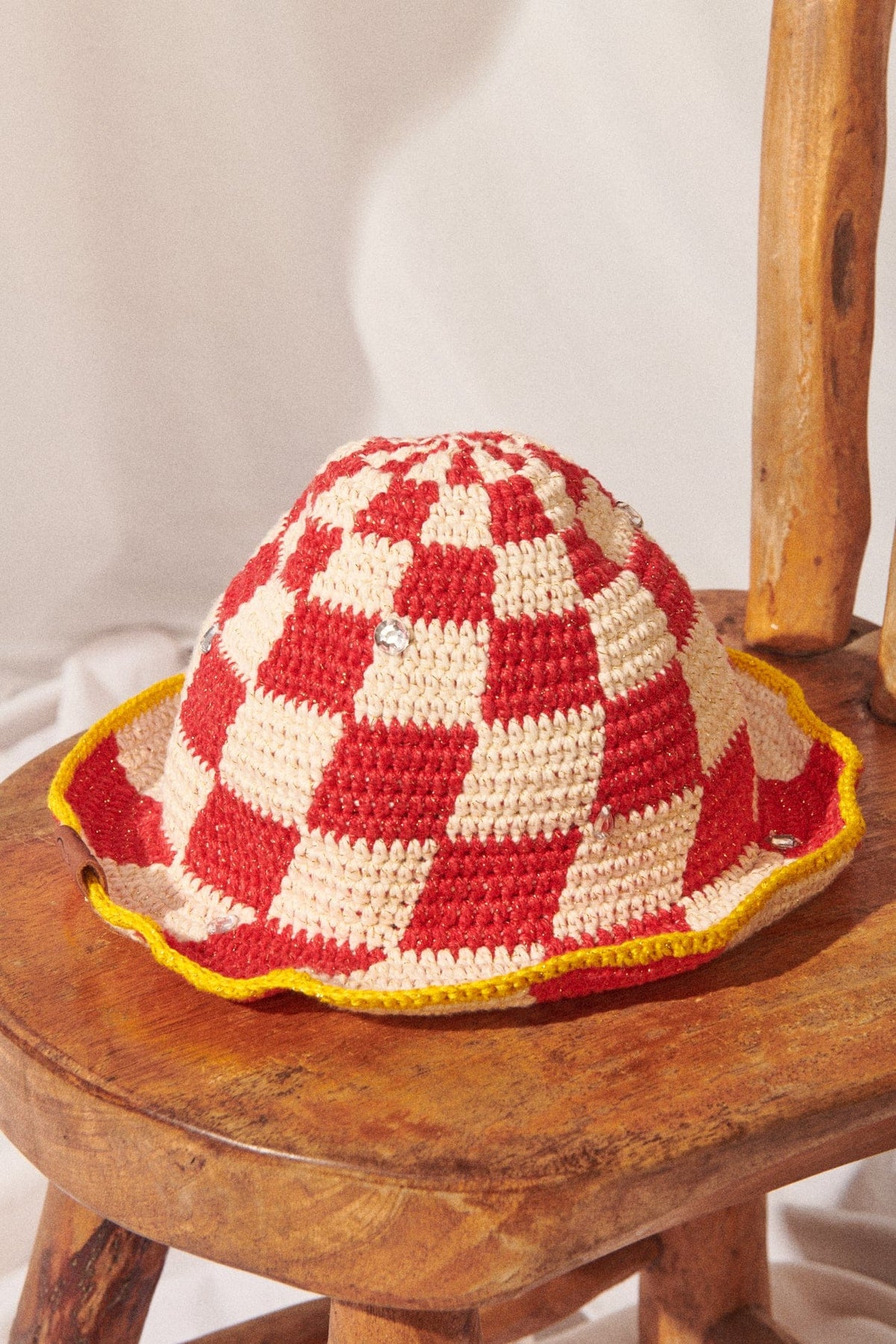 bucket Nina Xadrez Vermelho