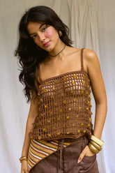 Blusa Sari Beads Mocha